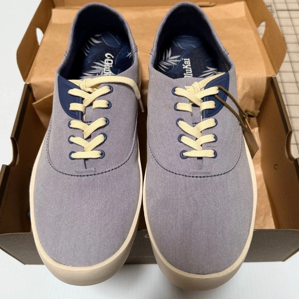 OluKai Tradewind Sneakers Mens 10 Navy NEW Canvas Drop-In Heel 10533-5454